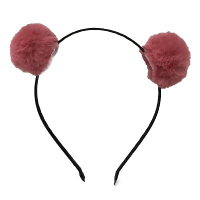 

Sweet Girls Beautiful Hairband Headpieces Rabbit Eears Plush Ball Hair Head Hoop Kids Hair Accessories Baby Tiara for Children