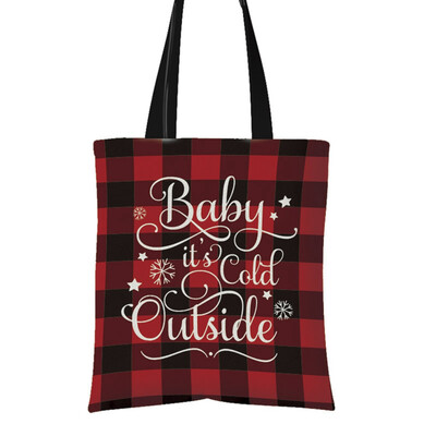 

1Pc 4338Cm Christmas Handbag Christmas Tree Santa Claus Elk Candy Bag Canvas Shopping Bag Christmas Gift Bag