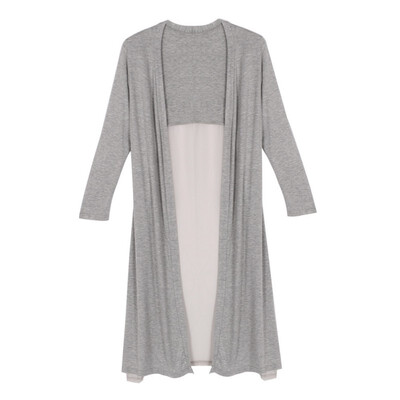 

Korean Style Sunscreen Cardigan Shawl Long Sweater Coat Women Modal Chiffon Stitching Long Sleeve Sweaters Cardigan