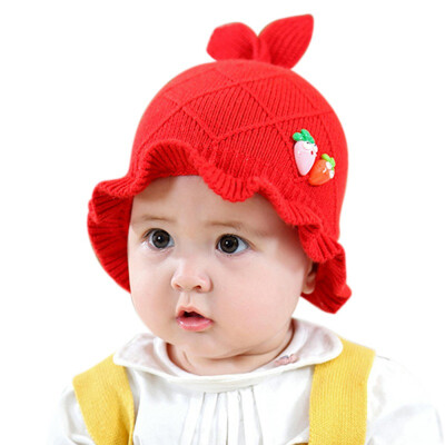 

Baby Hat Newborn Autumn Winner Cute Winter Kids Baby Hats Ear Pretection Knitted Wool Hemming Hat Drop Shipping