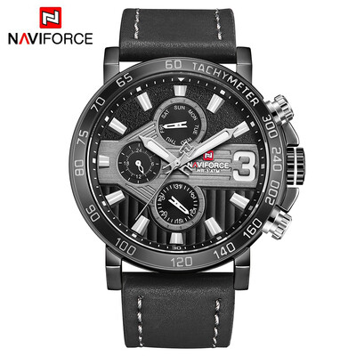 

NAVIFORCE NF9137 Man Watch Quartz Watch Leather 3ATM Waterproof Date Week Hour Watch