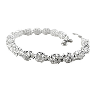 

Hot Sale New Fashion Hollow Out Beads Link Chain Bracelet 925 Sterling Silver Beads Lobster Clasp
