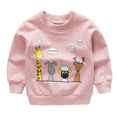 

2018 autumn new long sleeve Sweatshirt baby boys&girls cute cartoon animals print casual Sweatshirt