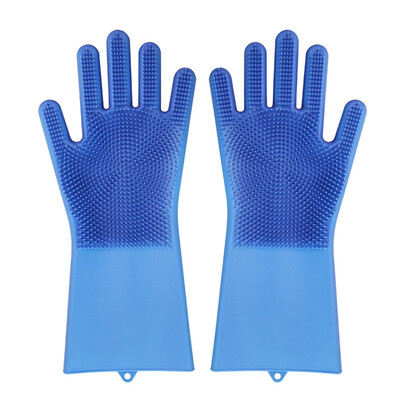 

Gobestart Magic Reusable Silicone Gloves Cleaning Brush Scrubber Gloves Heat Resistant BU