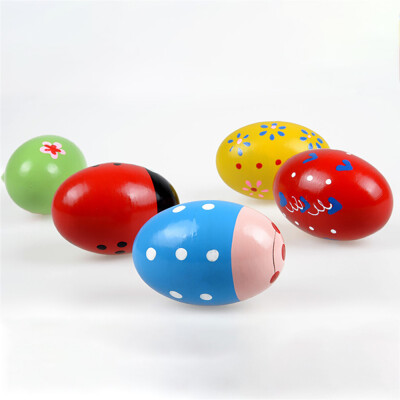 

〖Follure〗Children Wooden Sand Eggs Instruments Percussion Musical Toys