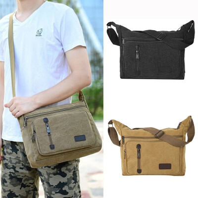 

Men Vintage Shoulder Messenger Bag Canvas Satchel School Military Crossbody Bags