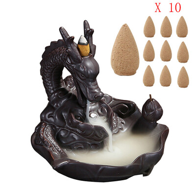

Gobestart Porcelain Backflow Ceramic Incense Burner Holder Buddhist