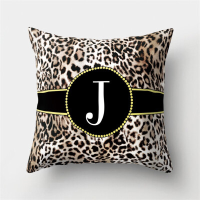 

Toponeto English Alphabet Pillow Print Cushion Flower Pillowcase Cover Room Decoration