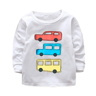 

Autumn Baby Girl Long Sleeve T-Shirts Kids Cartoon Car Tops Tees Casual Blouse T-Shirts