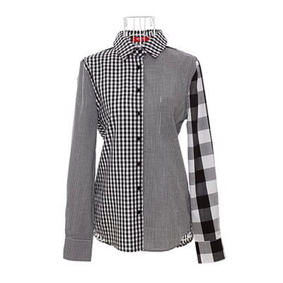 

Autumn Blouse Women New Plaid Print Patchwork Cotton Blouse Fashion Novel Long Sleeve Female Casual Shirt