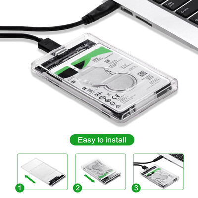 

USB 30 External Hard Drive Enclosure USB 30 Transparent Hard Disk Box USB 30 Micro to SATA Hard Disk Box