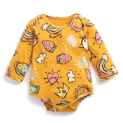 

Newborn Baby Clothes 0-3T New Autumn Infant Baby Girls Boys Long Sleeve Cartoon Animal Print Rompers Kids Jumpsuit Outfits