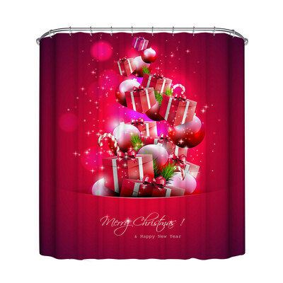 

Gobestart Christmas Waterproof Polyester Bathroom Shower Curtain Decor With Hooks New E