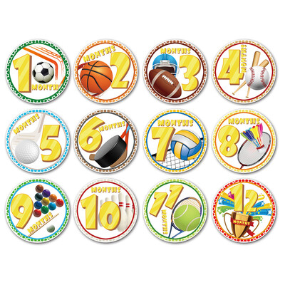 

12 Sheetsset Newborn Baby Monthly Sticker Infant Month Milestone Sticker Photo Prop 0-12M Waterproof
