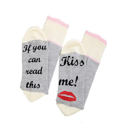 

Letter Printed Cotton Socks for Men&Women Breathable Sweat Absorption Adult Socks