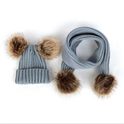 

Toddler Kids Girl&Boy Baby Infant Winter Crochet Knit Hat Beanie Cap Scarf Set