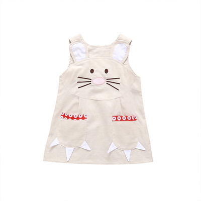 

Summer Casual Baby Girls Cartoon Animal Pattern Strap Dress Cotton Kids Toddler Sleeveless Sundress