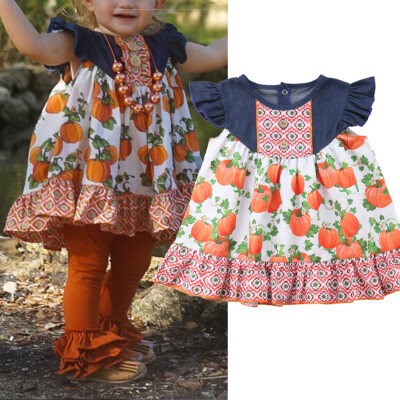 

Halloween Sleeveless Pumpkin Kids Party Pageant Tutu Dresses Girls Sundress Clothes 1-5T Newborn Toddler Baby Girl Dress