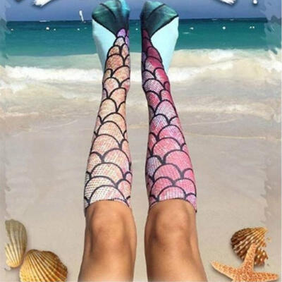 

Women Mermaid Socks Funny Socks Knee High Socks Beach Sock Cosplay Stockings Pantyhose