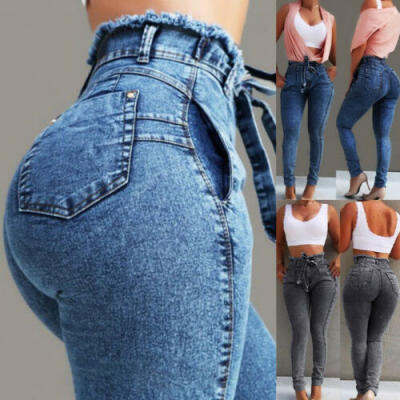 

Womens Stretch Jeans Skinny Jeggings Ladies Casual Long Straight Pants Trousers