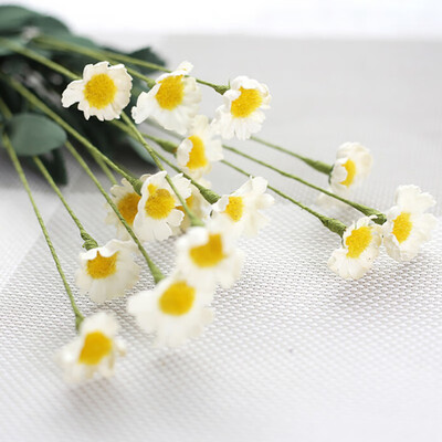 

Mini 15 Heads Daisy Flower Bouquet European Rose Silk Flower Gerbera Bouquet Wedding Home Decoration Artificial Flowers