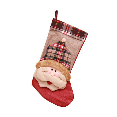 

Christmas Large Vintage Stocking Christmas Decorations Window Pendant With Christmas Gift Bag Christmas Elk Stocking b