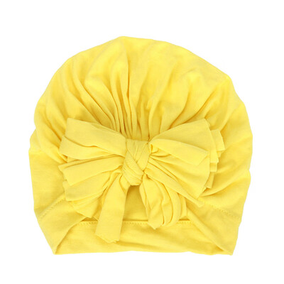 

All Season Sweet Baby Girl Hat With Bowknot Comfortable Cute Solid Color Candy Color Baby Turban Cap Elastic Infant Accessories