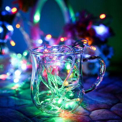 

Yuhuaze decorative lights small lanterns wedding holiday room layout wall decoration small lights photo wall flashing lights color string lights 6 meters 40 lights battery