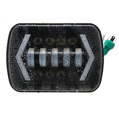 

5X77X6 Inch H4 LED Projector Headlight Hi-Lo Beam DRL Compatible for Jeep Wrangler Cherokee XJ YJ