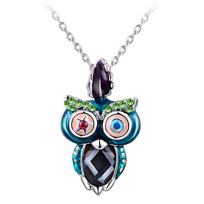 

Owl Necklace Wild Personality Funny British Wind Jewelry Diamond Pendant Necklace