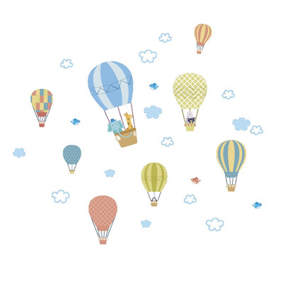 

Cartoon Animals Fire Balloon Removable Wall Sticker Kids Baby Nursery Room Decor