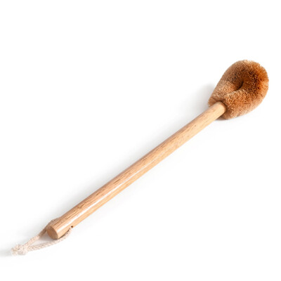 

Bathroom Toilet Clean Brush Natural Coconut Fibre Brush Long Wooden Handle New