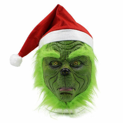 

Christmas Cosplay Party Mask Funny Christmas Geek Stole Hat Full Head Latex Mask With Further Adult Costume Mask Geek Props