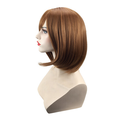 

Gobestart Bob Style Wig Womens Short Straight Full Hair Wigs Cosplay Party Neat BangsD
