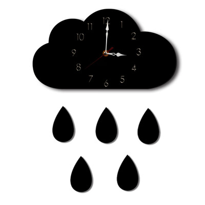 

Acrylic Surface Wooden Wall Clock With Raindrops Silent Movement Needle Display Arabic Numerals Nordic Home Decorations