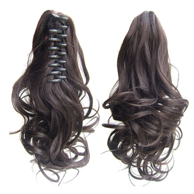 

Gobestart Long Hair Bun Wig PonyTail Matte High Temperature Silk Fiber Claw Clip 17 Inch