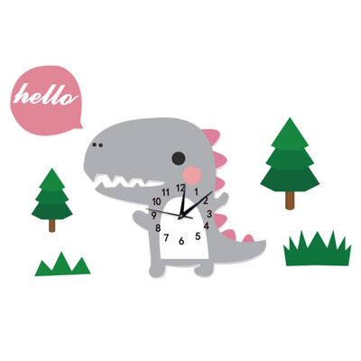 

New Cute Wall Clock Cartoon Little Dinosaur Wall Clock Household Decoration Wall Clock For Living Room 2019 Top