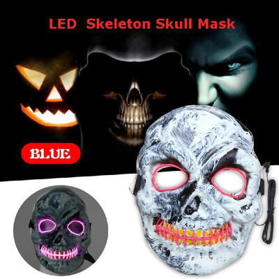 

Halloween LEDs Light Mask Glowing Skeleton Mask EL Wire Masks Scary Halloween Party Cosplay Accessory