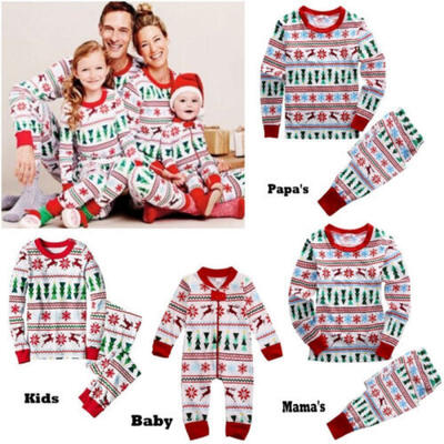 

Hot Xmas Family Pajamas Set Adult Women Kids Christmas Sleepwear Nightwear Suit
