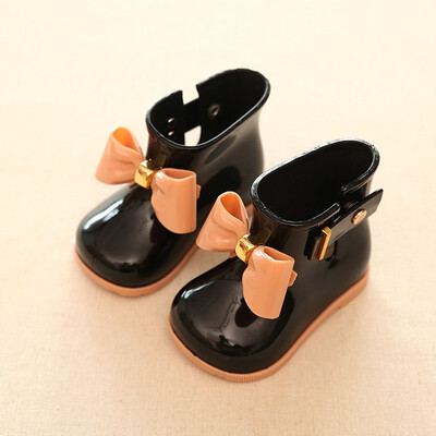 

Kids Waterproof Buckle Ankle Boots Childrens Rubber Boots Kids Boots PVC Baby Girls Jelly Cute Bowknot Rain Shoes RedPinkBlack