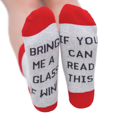 

Autumn SpringForeign trade Cotton socks If You can read this Bring Me a Glass of Wine Socks Hot sales