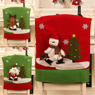 

Christmas Chair Covers Dinner Table Santa Hat Home Decorations Ornaments Gift