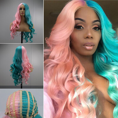 

Tailored Womens Fashion Wig Multicolor Synthetic Hair Long Wigs Wave Curly Wig