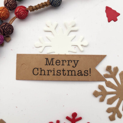 

Merry Christmas fish-tail flags Kraft Christmas tag with hemp rope DIY tag Christmas Decorations Hanging Ornaments Red
