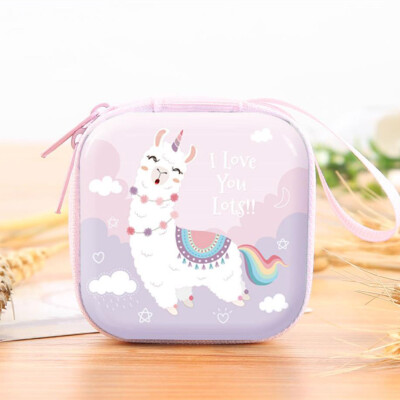 

Unicorn Alpaca Mini Handbag Cute Simple Style Headphones Box Small Wallet Cartoon Coin Change Purse