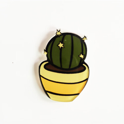 

1 PCS Cute Icon Cactus Succulent plants Acrylic Pin Badge Cartoon Icons Backpack Decoration Badges