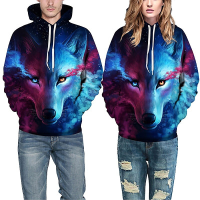 

3D Wolf Printed Couples Men Women Pullover Top Hoodie Jacket Sweater Sweatshirt