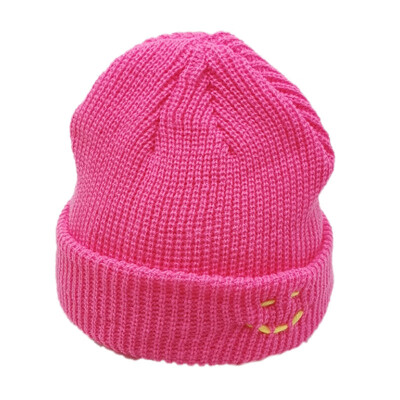 

Newborn Boys Girls Caps Cute Autumn Winter Warm Kids Baby Solid Printing Hats Wool Hemming Caps