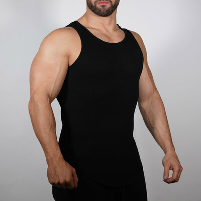 

Toponeto Mens New Style Tight Solid-Colored Pitted Vest Fashion Comfortable Blouse Top