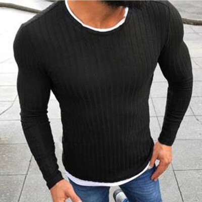 

Mens Casual Sweater Slim Fit Knit Pullover Crewneck Long Sleeve Tops Work Light